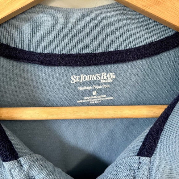 St. John’s Bay Heritage Pique Polo, Light Blue, Size M - Picture 5 of 9